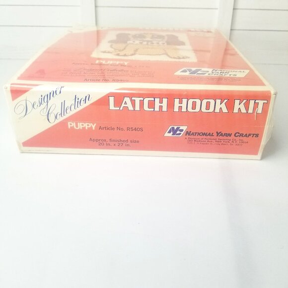 "RARE Vtg National Yarn Crafts Puppy Designer Collection Latch Hook Kit 20"x27" - Picture 4 of 5